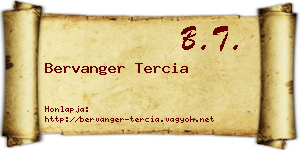 Bervanger Tercia névjegykártya